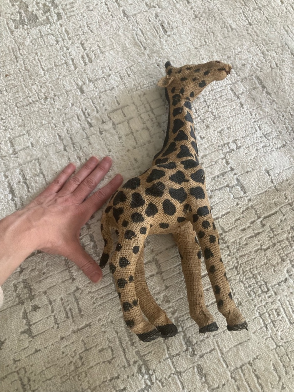 Handmade Burlap Giraffe Decor - Tan and Black